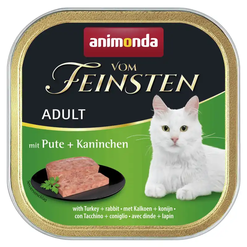 Garantierte Lieferung Sparpaket 32 x 100 g Animonda vom Feinsten Adult Pute und Kaninchen Katzen Nassfutter
